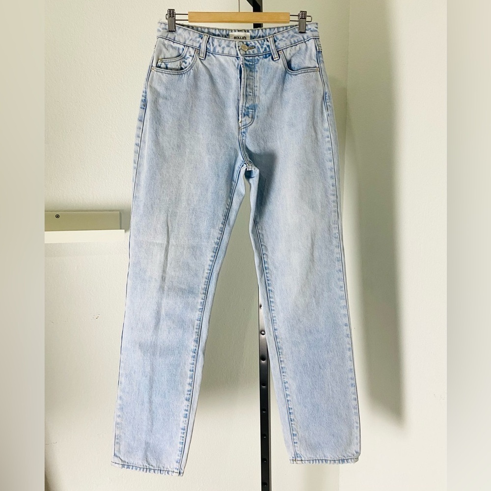 ROLLA’S Free People Classic Straight Leg Jeans Size 28 90s Blue - Picture 12 of 16